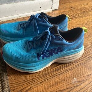 Hoka One Hoka Bondi 8 Shoes Mens 11 D Running Athletic Sneakers Blue